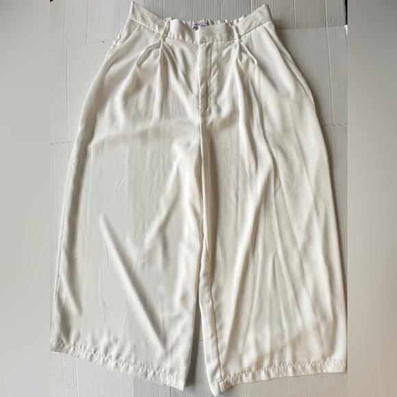 Tronjori Women's High Waist Casual Wide Leg Long Palazzo Pants in white XL - Picture 2 of 14